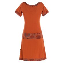 Vishes - Damen Sommerkleid Kurzarm Jersey-Kleid Tunika-Kleid T-Shirtkleid orange 38