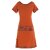Vishes - Damen Sommerkleid Kurzarm Jersey-Kleid Tunika-Kleid T-Shirtkleid orange 38