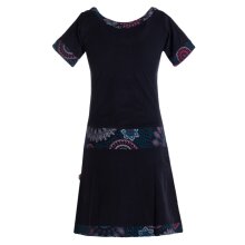 Vishes - Damen Sommerkleid Kurzarm Jersey-Kleid Tunika-Kleid T-Shirtkleid schwarz 34-36