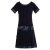Vishes - Damen Sommerkleid Kurzarm Jersey-Kleid Tunika-Kleid T-Shirtkleid schwarz 42