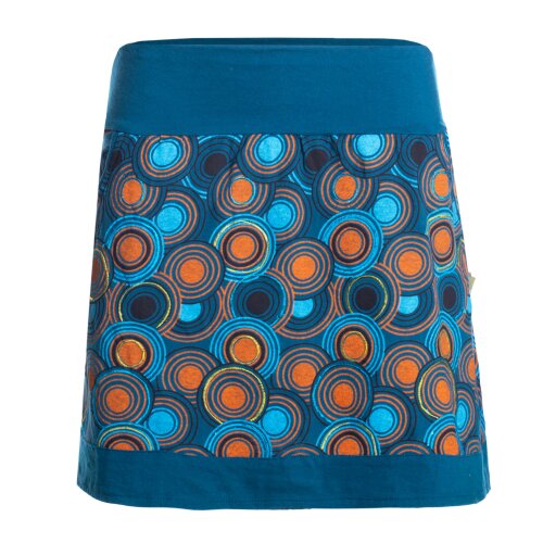 Vishes Minirock Damen Bedruckt Kreise Bund Jersey Baumwolle Taschen