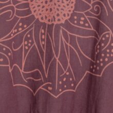 Vishes Damen Hängerkleid Baumwolle Blumen-Muster Lagenlook-Design mit Schnüren und Holzperlen braun 42