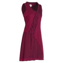 Vishes - Asymmetrisches Damen Sommer Kleid Baumwoll-Keid Shirt-Kleider dunkelrot 48