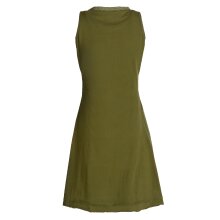 Vishes - Asymmetrisches Damen Sommer Kleid Baumwoll-Keid Shirt-Kleider olive 40