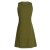 Vishes - Asymmetrisches Damen Sommer Kleid Baumwoll-Keid Shirt-Kleider olive 40