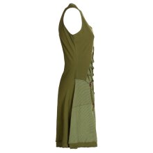 Vishes - Asymmetrisches Damen Sommer Kleid Baumwoll-Keid Shirt-Kleider olive 42-44
