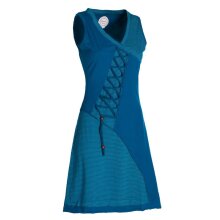 Vishes - Asymmetrisches Damen Sommer Kleid Baumwoll-Keid Shirt-Kleider türkis 36