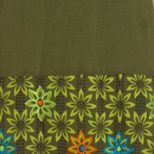 Vishes - Damen Sommerkleid Kurzarm Blumen-Kleid Tunika-Kleid T-Shirtkleid olive 48