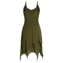 vishes Zipfelkleid aus Baumwolle Leichtes Strandkleid olive 34
