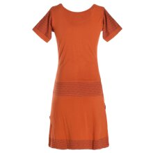 Vishes - Damen Longshirt Kleid kurzarm Mini-Kleid Sommer-Kleid T-Shirtkleid dunkelorange 36