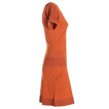 Vishes - Damen Longshirt Kleid kurzarm Mini-Kleid Sommer-Kleid T-Shirtkleid dunkelorange 36