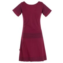 Vishes - Damen Longshirt Kleid kurzarm Mini-Kleid Sommer-Kleid T-Shirtkleid dunkelrot 36