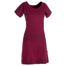 Vishes - Damen Longshirt Kleid kurzarm Mini-Kleid Sommer-Kleid T-Shirtkleid dunkelrot 36