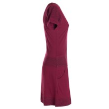 Vishes - Damen Longshirt Kleid kurzarm Mini-Kleid Sommer-Kleid T-Shirtkleid dunkelrot 40