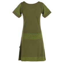Vishes - Damen Longshirt Kleid kurzarm Mini-Kleid Sommer-Kleid T-Shirtkleid olive 36
