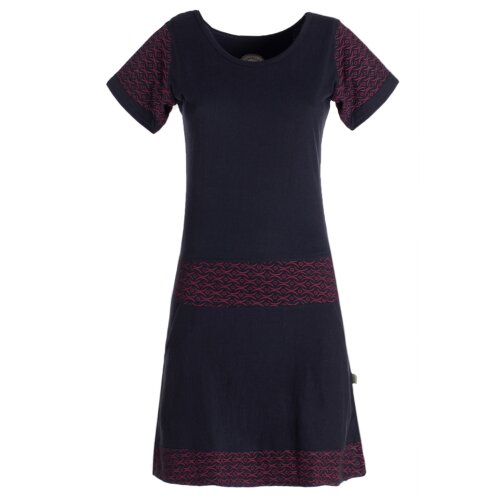 Vishes - Damen Longshirt Kleid kurzarm Mini-Kleid Sommer-Kleid T-Shirtkleid schwarz 38