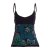 Vishes Sommer Top Damen Hemdchen Träger Floral Bedruckt Baumwolle schwarz 38