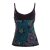 Vishes Sommer Top Damen Hemdchen Träger Floral Bedruckt Baumwolle schwarz 38