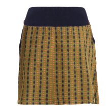 Vishes Damen Mini-Rock Baumwolle Punkte extrabreiter Bund mit Kordel-Zug olive 38