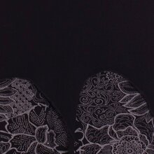 Vishes Damen Kleid Baumwolle Blumen-Muster Asymmetrisch mit Kapuze schwarz 38