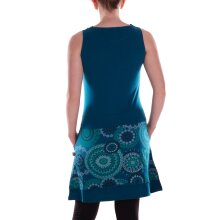 Vishes Damen mittellanges Kleid Baumwolle geometrisches...