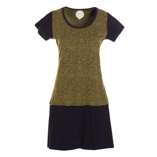 Vishes Sommerkleid Damen Kurzarm Bedruckt Jersey Baumwolle A-Linie