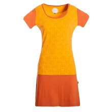 Vishes Kurzarmkleid Damen Bedruckt Zweifarbig Abgesetzt...