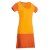 Vishes Kurzarmkleid Damen Bedruckt Zweifarbig Abgesetzt Jersey