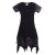 Vishes Zipfelkleid Damen Kurzarm Bedruckt Jersey Baumwolle Ethno schwarz 46-48