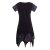 Vishes Zipfelkleid Damen Kurzarm Bedruckt Jersey Baumwolle Ethno schwarz 46-48