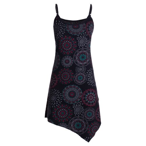 Vishes - Damen Sommer-Kleider Spagettiträger-Kleid Zipfel-Kleid Mini-Kleid schwarz 38-40