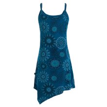 Vishes - Damen Sommer-Kleider Spagettiträger-Kleid Zipfel-Kleid Mini-Kleid türkis 34