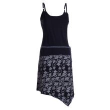 vishes Sommerkleid asymmetrische Lagen schwarz-grau 44