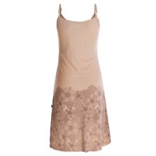 Vishes -  Damen Sommer-Kleid High-Low Kleid Spagettiträger-Kleid Shirt-Kleid beige 36