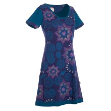 Vishes Mini kurzarm Baumwolle Sommerkleid Mandalas Hippie dunkelblau 38