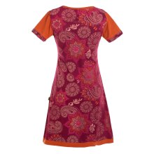 Vishes Mini kurzarm Baumwolle Sommerkleid Mandalas Hippie dunkelrot 40