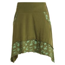 Vishes Damen Mini-Rock Baumwolle A-Linie Blumen-Muster...