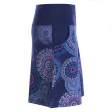 Vishes - Kurzer Damen Baumwoll-Rock Taschen-Rock Mini-Röcke Mandala dunkelblau-40-42