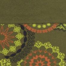 Vishes - Kurzer Damen Baumwoll-Rock Taschen-Rock Mini-Röcke Mandala olive-38