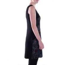 Vishes Damen mittellanges Kleid Baumwolle Paisley Patchwork-Design schwarz-grau 42