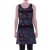 Vishes Damen mittellanges Kleid Baumwolle Paisley Patchwork-Design schwarz-grau 42