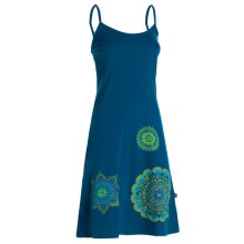 Vishes - Damen Sommer-Kleider Mini-Kleid Jersey-Kleid Spagettiträger-Kleid türkis 42