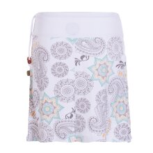 Vishes Damen Mini-Rock Baumwolle Blumen-Muster Drawstring-Bund mit Taschen weiß 38-40