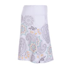 Vishes Damen Mini-Rock Baumwolle Blumen-Muster Drawstring-Bund mit Taschen weiß 38-40