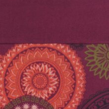 Vishes - Kurzer Damen Baumwoll-Rock Taschen-Rock Mini-Röcke Mandala-Streifen dunkelrot-38