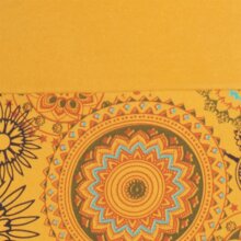 Vishes - Kurzer Damen Baumwoll-Rock Taschen-Rock Mini-Röcke Mandala-Streifen gelb-38