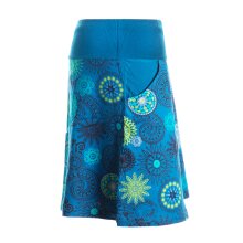 Vishes - Kurzer Damen Baumwoll-Rock Taschen-Rock Mini-Röcke Mandala-Streifen türkis-42