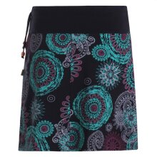 Vishes - Kurzer Damen Baumwoll-Rock Taschen-Rock Mini-Röcke Mandalas schwarz 42