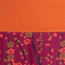 Vishes Damen Mini-Rock Baumwolle Blumen-Muster extra breiter Bund mit Kordel-Zug und Taschen dunkelrot 36