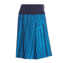 Vishes Damen Mini-Rock Baumwolle Blumen-Muster Drawstring-Bund mit Taschen schwarz 36